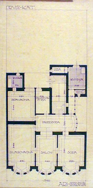 MUO-028968/03: Projekt za stambenu kuću;Project for a residential house: arhitektonski nacrt