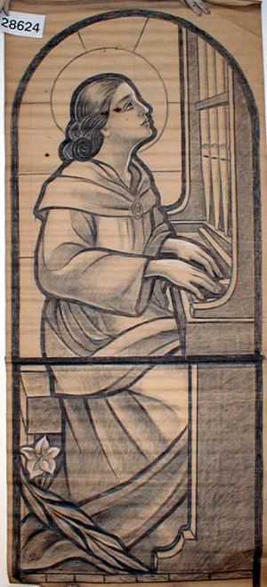 MUO-028624: Sv. Cecilija: nacrt za vitraj