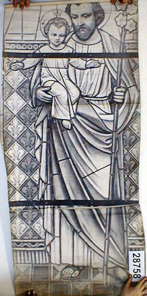 MUO-028758: Sv. Josip s Isusom: nacrt za vitraj