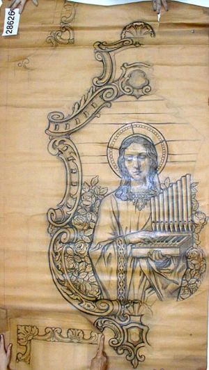 MUO-028626: Sv. Cecilija: nacrt za vitraj