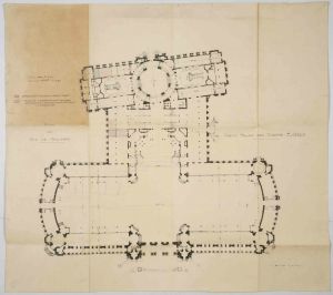 MUO-044405/01: Kopija tlocrta Grand Palaisa : A copy of the ground plan of the Grand Palais: arhitektonski nacrt