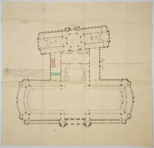 MUO-044405/02: Kopija tlocrta prvoga kata Grand Palaisa : A copy of the the first floor plan of the Grand Palais: arhitektonski nacrt