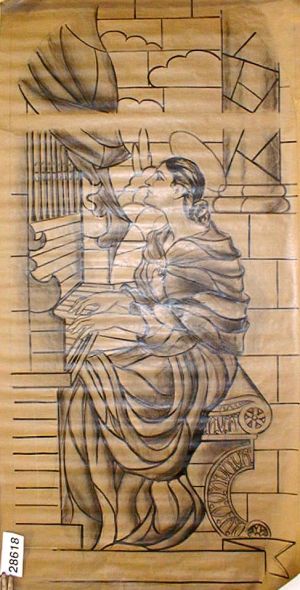 MUO-028618: Sv. Cecilija: nacrt za vitraj