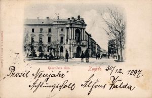 MUO-013346/41: Zagreb - Kukovićeva (Hebrangova) ulica;Zagreb - Kukovićeva (Hebrangova) street and Vranyczany Palace: razglednica