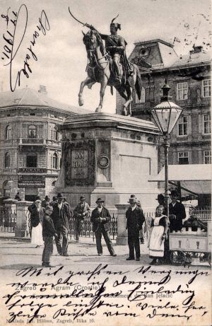 MUO-037170: Zagreb - Jelačićev spomenik: razglednica