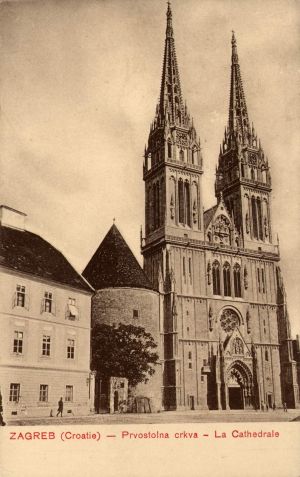 MUO-032146: Zagreb - Pročelje katedrale: razglednica