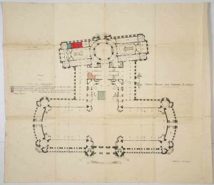 MUO-044405/03: Kopija tlocrta prizemlja Grand Palaisa : A copy of the ground plan of the Grand Palais: arhitektonski nacrt