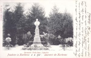 MUO-045049: Karlovac - spomenik R. Lopašića;Karlovac - R. Lopašić monument: razglednica