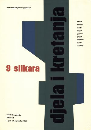 MUO-045503/01: Djela i kretanja - 9 slikara: plakat