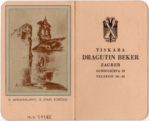 MUO-021188: TISKARA DRAGUTIN BEKER ZAGREB: kalendar