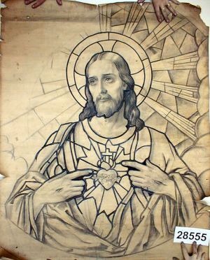 MUO-028555: Srce Isusovo: nacrt za vitraj