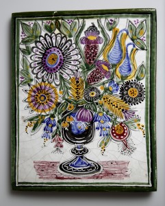 MUO-055665: Cvijeće u vazi: keramička ploča