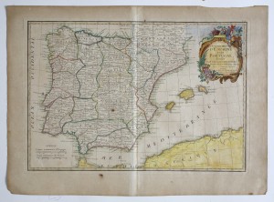 MUO-016250: Karta kraljevstva Španjolske i Portugala s pokrajinama: grafika