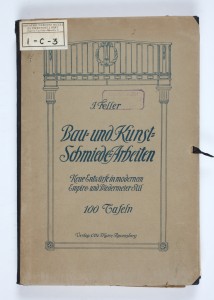 LIB-001688: Bau u. Kunst-Schmiede-Arbeiten. Neue Entwürfe in modernen Empire u. Biedermeier (100 Taf.)