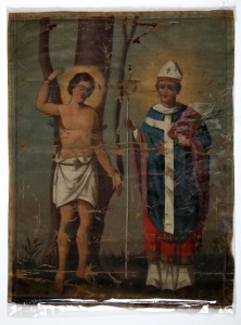 MUO-025625: Sv. Sebastijan i biskup mučenik / Sv. Florijan: zastava