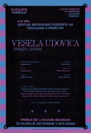 MUO-052244: Vesela Udovica Franza Lehara: plakat