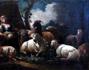 MUO-000007: Pastirica s kozama i ovcama: slika