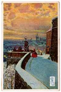 MUO-008745/504: Zimska gradska veduta: razglednica
