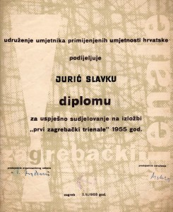 MUO-035327: I. zagrebački trienale: diploma