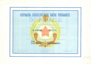 MUO-021600: DIPLOMA komanda jugoslovenske ratne mornarice: počasna diploma