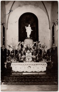 MUO-055465: Veliki oltar crkve franjevačkog samostana na otoku Badiji kod Korčule: razglednica