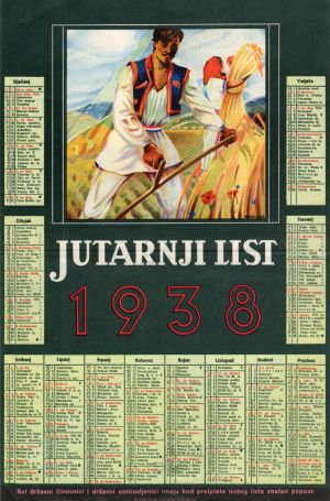 MUO-021223/01: JUTARNJI LIST 1938: kalendar