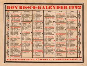 MUO-021190: DON BOSCO-KALENDER 1932: kalendar