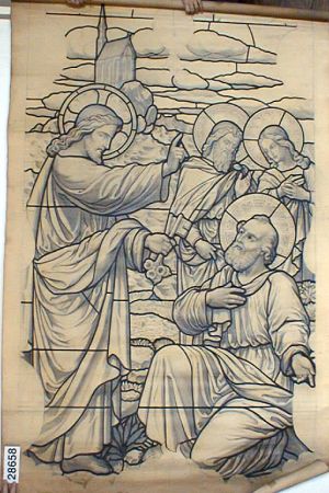 MUO-028658: Isus predaje ključeve sv.Petru: nacrt za vitraj