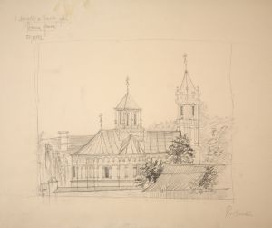 MUO-044809/11: Crtež crkve manastira Privina Glava na Fruškoj Gori: arhitektonski crtež
