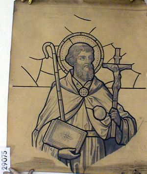 MUO-029075: sv.Franjo Ksaverski: nacrt za vitraj