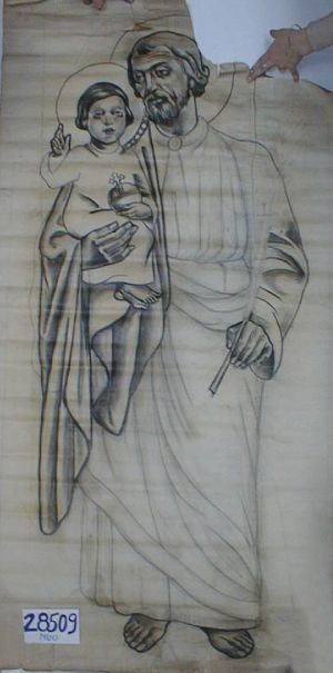 MUO-028509: Sv. Josip s Isusom: nacrt za vitraj