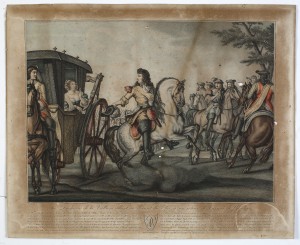 MUO-025313: Vojvotkinja de la Valliere očekuje povratak kralja s vojskom iz Flandrije: grafika