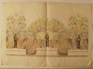 MUO-036280: trobrodna crkva: skica za mozaik