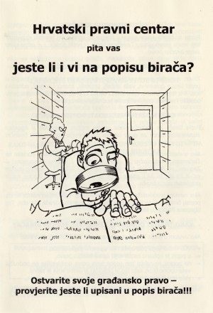 MUO-030738/09: Hrvatski pravni centar pita vas jeste li i vi na popisu birača?: letak
