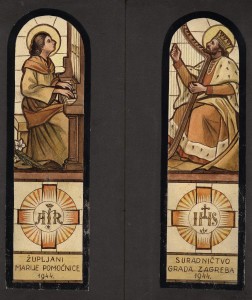 MUO-031517: Sv. Cecilija i kralj David: skica za vitraj