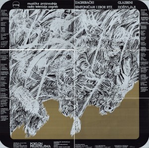 MUO-047394: ZAGREBAČKI SIMFONIČARI RTZ ciklus GLAZBENI DOŽIVLJAJI, 4. i 5. koncert u pretplati + koncert za prijatelje, sezona ‘84./’85.: plakat