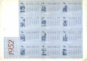 MUO-021560: 1952 JAT: kalendar