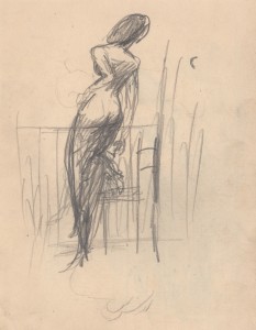 MUO-056551: Žena prikazana s leđa: crtež