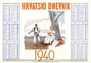 MUO-021200: HRVATSKI DNEVNIK 1940: kalendar