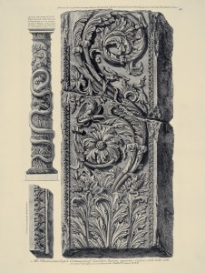 MUO-057436/40: Avanzo di un pilastro con varj intrecci d' ornamenti [...]: grafika