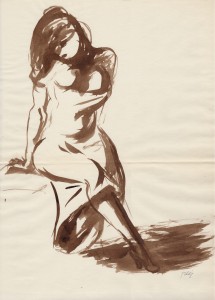 MUO-056461: Žena u haljini: crtež