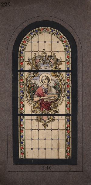 MUO-031515: Sv. Cecilija: skica za vitraj
