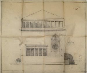 MUO-044402/03: Paviljon Kraljevine SHS za EXPO u Parizu 1925. : Pavilion of the Kingdom SHS for EXPO in Paris 1925: arhitektonski nacrt