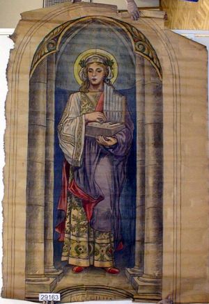 MUO-029163: sv. Cecilija: nacrt za vitraj