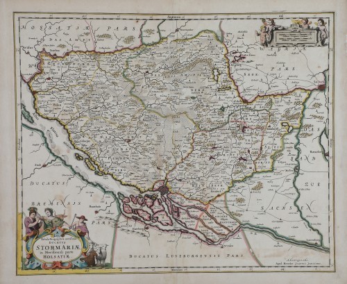 MUO-045331/56: Tabula Geographica novissima DUCATUS STORMARIÆ, in Meridionali parte HOLSATIÆ.: grafika