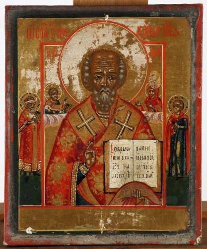 MUO-058490: Sveti Nikola sa svecima: ikona