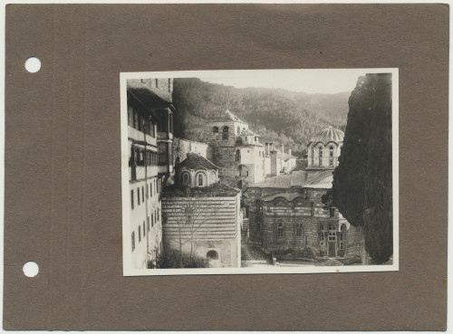 MUO-027843: Sveta Gora Atos - Pogled na kompleks manastira: fotografija