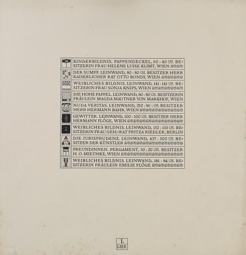 MUO-015945/01: Predlist mape reprodukcija Gustava Klimta: reprodukcija