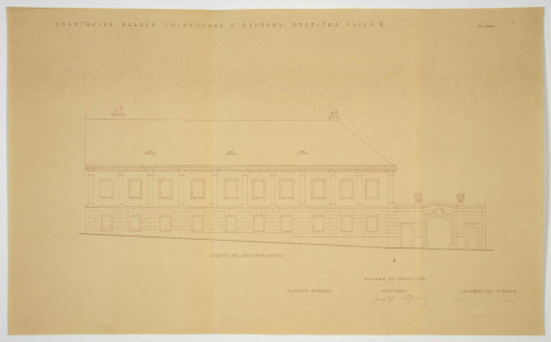 MUO-018491/03: Projekt adaptacije palače u Opatičkoj ulici 28, Zagreb : Project plan for palace renovation, Opatička St. 28, Zagreb: arhitektonski crtež