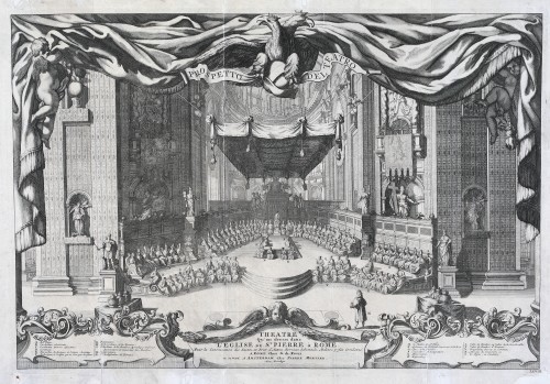 MUO-058274: Theatre qu'on dresse dans l'Eglise de St. Pierre à Rome - 1681-1700